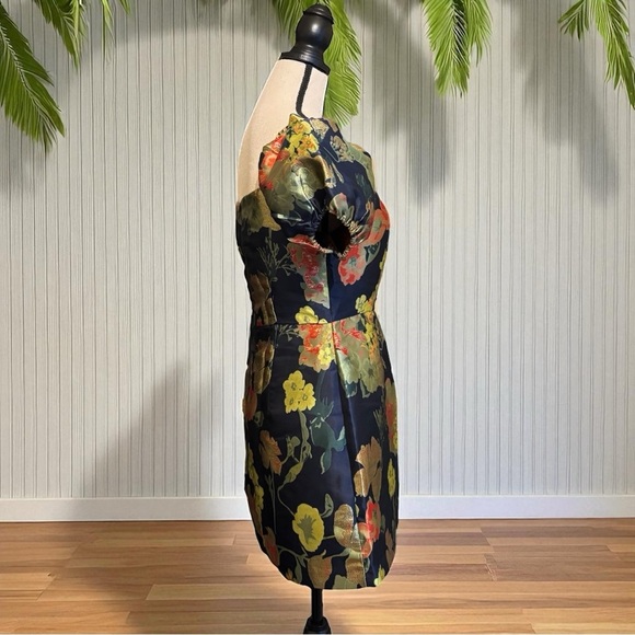 LULUS So Stunning Metallic Jacquard Puff Sleeve Mini Dress – Size M - Picture 7 of 16